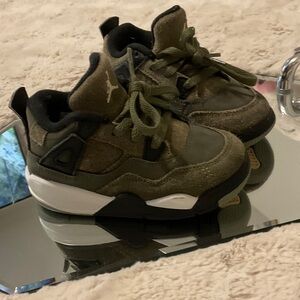 Jordan Kids Olive Green Suede & Mesh Sneakers